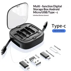 [Hàng quốc tế] Bộ cáp 5 in 1 60w - Lưu trữ dữ liệu - Có cáp sạc, thẻ nhớ, khe chọc sim, giá giữ điện thoại- Dây thu gọn