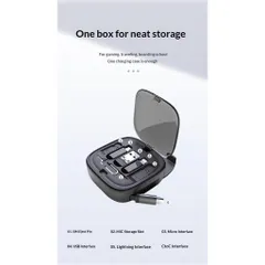 [Hàng quốc tế] Bộ cáp 5 in 1 60w - Lưu trữ dữ liệu - Có cáp sạc, thẻ nhớ, khe chọc sim, giá giữ điện thoại- Dây thu gọn