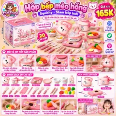 Hộp đồ chơi bếp mèo hồng 20 chi tiết