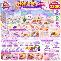 Hộp đồ chơi bếp mèo tím 51 chi tiết