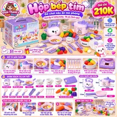 Hộp đồ chơi bếp mèo tím 51 chi tiết