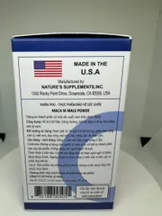 Viên uống Maca M Male Power Nature’s Supplements giúp bổ thận, td, tăng cường sức khoẻ nam (Hộp 60 viên)