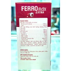 FERROMAX EXTRA sắt iii Bổ sung sắt bổ sung sắt và acid folic, giảm thiếu máu do thiếu sắt, hỗ trợ quá trình tạo máu viên