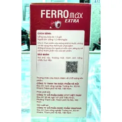 FERROMAX EXTRA sắt iii Bổ sung sắt bổ sung sắt và acid folic, giảm thiếu máu do thiếu sắt, hỗ trợ quá trình tạo máu viên