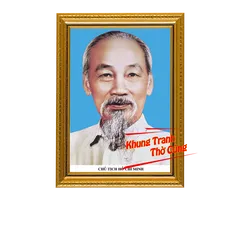Tranh ảnh thờ Chủ tịch Hồ Chí Minh, Bác Hồ bền màu + Khung ảnh sáng đẹp kích thước khổ A3, A4, A5