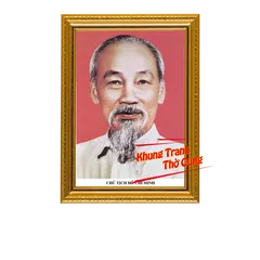 Tranh ảnh thờ Chủ tịch Hồ Chí Minh, Bác Hồ bền màu + Khung ảnh sáng đẹp kích thước khổ A3, A4, A5