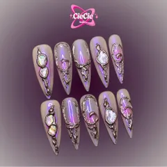 Nailbox Thiết Kế Cực Quang Ánh Tím Tráng Gương Gel Nổi [Cie-18]
