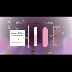 Nailbox Thiết Kế Đỏ Rượu Vang Gothic Đính Charm 3D Line Art Cá Tính [Cie-25]