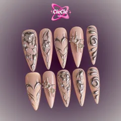 Nailbox Thiết Kế Mắt Mèo Ánh Nude Cam Gel Nổi Tráng Gương [Cie-20]