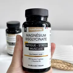 Viên uống Nat&Form Magnésium Bisglycinate |90 viên| Giảm tải stress/Cải thiện chất lượng giấc ngủ & Phục hồi thể lực [S/P Chuẩn Pháp không tem]