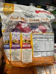 Hạt tông hơp và trái cây sấy hưu cơ Natures Garden Organic Trail Mĩ Snack packs 816g