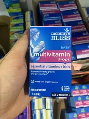 Sắt + Vitamin tổng hợp Mommy's Bliss Multivitamin With Iron 30ml, cho bé từ 2 tháng tuổi [Đủ Bill, Bay Air]