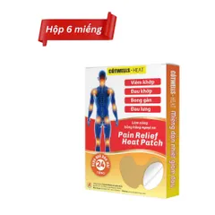 Miếng dán hồng ngoại xa Cốt Wells Heat - Giúp giảm đau, giãn cơ và phục hồi tổn thương xương khớp hộp 6 miếng