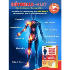 Miếng dán hồng ngoại xa Cốt Wells Heat - Giúp giảm đau, giãn cơ và phục hồi tổn thương xương khớp hộp 6 miếng