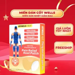 Miếng dán hồng ngoại xa Cốt Wells Heat - Giúp giảm đau, giãn cơ và phục hồi tổn thương xương khớp hộp 6 miếng