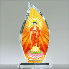 Pha lê in hình Chúa Giêsu và Phật A Di Đà, quà tặng lưu niệm Tôn giáo