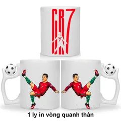 Cốc sứ ly sứ hình cầu thủ Ronaldo CR7 và Messi quà tặng cho bạn yêu bóng đá