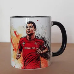 Cốc sứ ly sứ hình cầu thủ Ronaldo CR7 và Messi quà tặng cho bạn yêu bóng đá