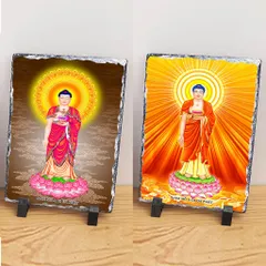 Tranh đá tự nhiên in hình đức Phật A Di Đà