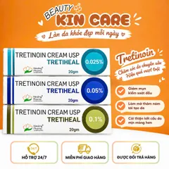 Kem Tretiheal 0.025% 0.05% 0.1% - Hỗ Trợ Mờ Thâm, Ngừa Mụn, Sáng Da, Cải Thiện Kết Cấu Da 20g