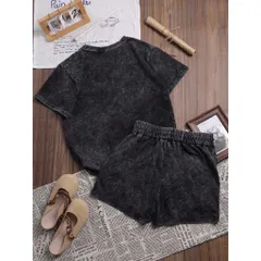 (Sale) Set bộ áo thun wash,quần short đùi nữ hãng She In
