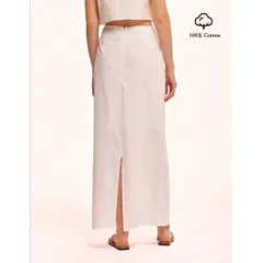 (Sale) Set bộ áo sát nách,chân váy dài nữ chất linen hãng She In