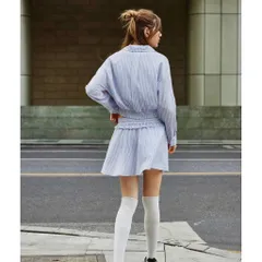 (Sale) Set bộ áo sơ mi croptop,chân váy nữ hãng She In