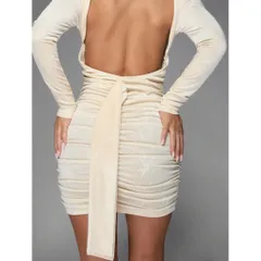 (Chính Hãng) Váy nhung ôm body hở lưng hãng Missguided uk newtag