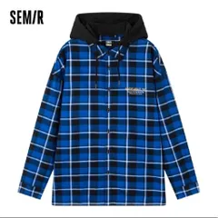 (Chính Hãng) Áo sơ mi kẻ có mũ nam hãng Semir newtag