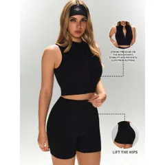 (Sale) Set bộ áo tanktop,ba lỗ nữ,quần legging đùi tập thể thao,gym,yoga She In