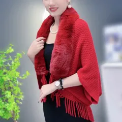 (Sale) Áo choàng len cổ lông nữ hàng QC