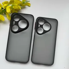 Ốp lưng Pura 90 Pro , Pura 90 Pro Max nhám viền màu,chống bám vân tay ( màu Đen)