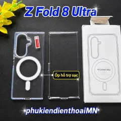 Ốp lưng Samsung Galaxy Z Fold 8 Ultra Nam Châm HỖ TRỢ SẠC Không Dây trong suốt