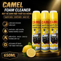 Chai vệ sinh đa năng vệ sinh nội thất ô tô Dạng Bọt Camel + Đầu bàn chải 650ML ( Mẫu mới 2026) 