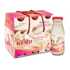 Nước yến sào chai 185ml collagen xách 6 REDNEST