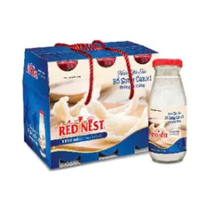 Nước yến sào chai 185ml canxi đường ăn kiêng xách 6 REDNEST