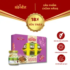 Yến sào khánh hòa chưng sẵn đông trùng hạ thảo 18% hộp quà REDNEST
