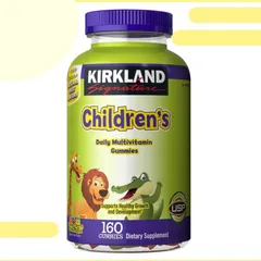 Kẹo gum dẻo Kirkland Signature Children's Daily Multivitamin Gummies |160 viên| Tăng cường đề kháng & Hỗ trợ sự tăng triển toàn diện cho trẻ từ 2 tuổi trở lên [SP Chuẩn Mỹ không tem]
