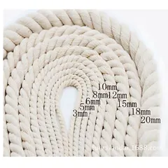 10m dây cotton trắng ngà, trắng sữa size 10-15mm