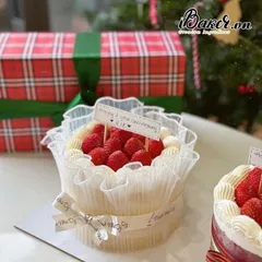 Voan lưới dập ly ngắn trang trí bánh kem