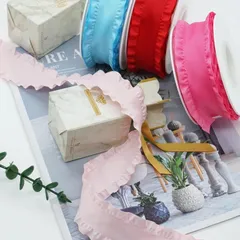 1 Cuộn Ruy băng lụa viền bèo phong cách hàn quốc