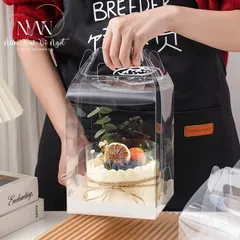 Hộp nhựa mica trong suốt kèm đế trắng gợn sóng