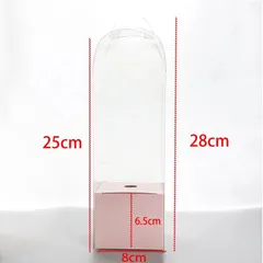 Hộp nhựa mica trong suốt hình trụ đứng cắm hoa trang trí