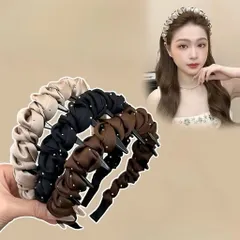Băng Đô Cài Tóc Đính Đá Satin Cao Cấp – Băng Đô Tạo Phồng Chân Tóc Chống Trượt Phong Cách Hàn Quốc