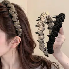 Băng Đô Cài Tóc Đính Đá Satin Cao Cấp – Băng Đô Tạo Phồng Chân Tóc Chống Trượt Phong Cách Hàn Quốc