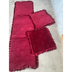 bộ 3 món thảm ghế mùa đông,thảm ghế vảy cá có đệm bông