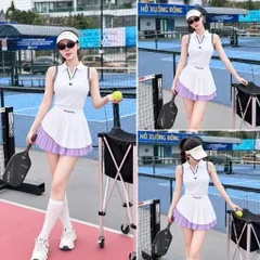 Set thể thao nữ polo sát nách phối chân váy xếp ly, co giãn thoáng mát chơi pickleball tennis