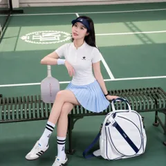 Set thể thao nữ thun lạnh áo cổ trụ chân váy xếp ly dáng ôm co giãn mặc tennis