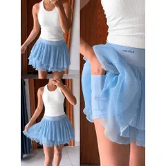 Chân váy thể thao nữ xếp ly voan[KHÁCH TĂNG 1 SIZE] dáng ngắn siêu nhẹ co giãn thoáng mát mặc tennis golf