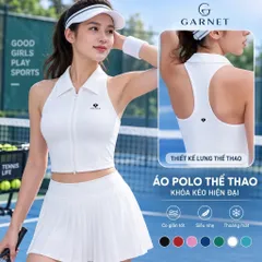Áo Polo Sát Nách POMPECHE Thể Thao Nữ Cao Cấp - Kèm Đệm Mút Vải Thun Lạnh Mềm Mịn thoáng Mát Nhiều Màu Co Giãn